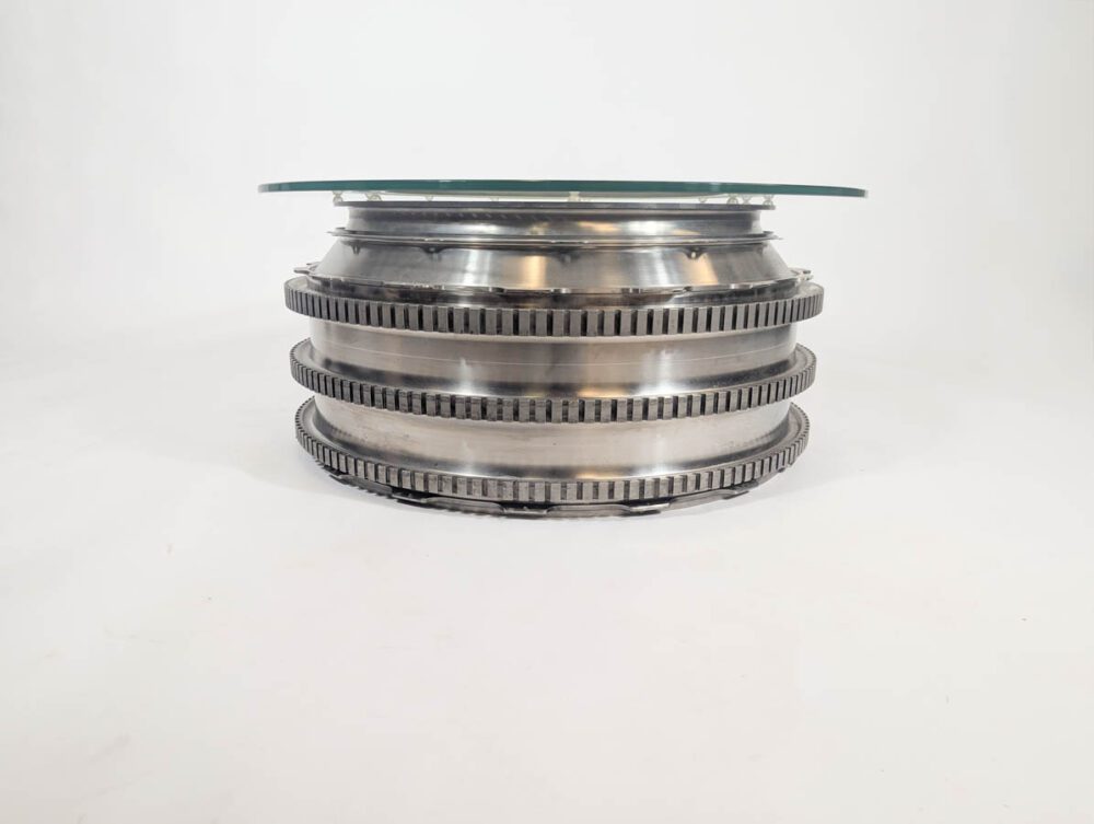Jet Engine Spool Fan Booster Coffee Table Glass Top - Image 7
