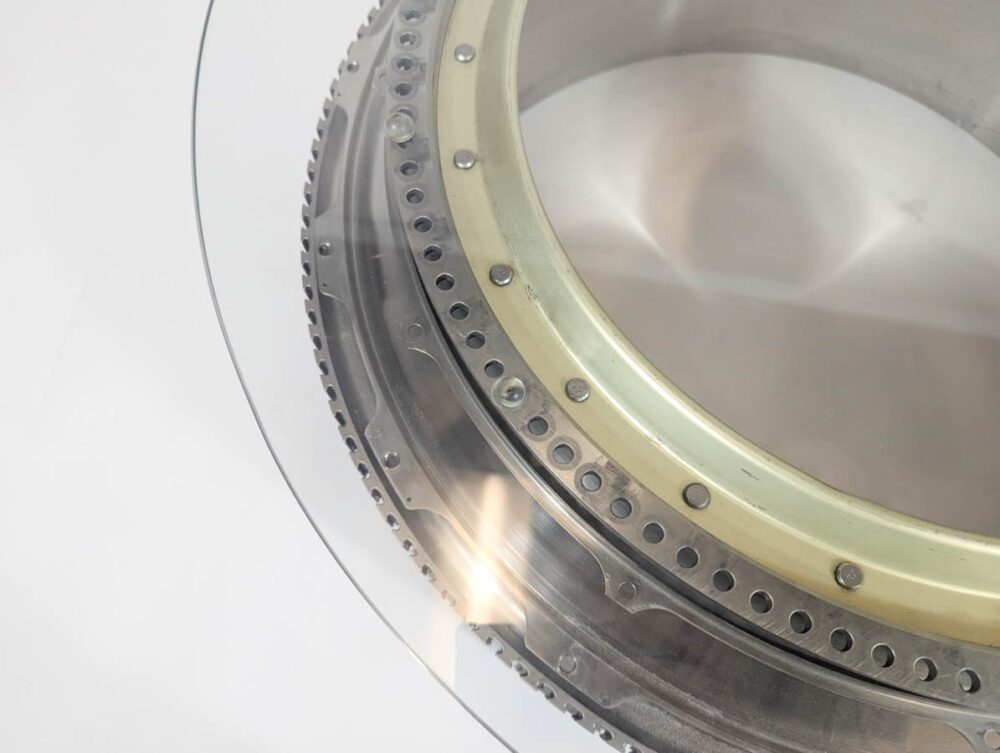 Jet Engine Spool Fan Booster Coffee Table Glass Top - Image 9