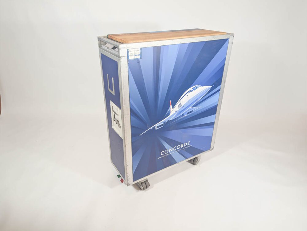 BA and Concorde Hostess Galley Cart Trolley Wrapped with Wooden Top - Image 2