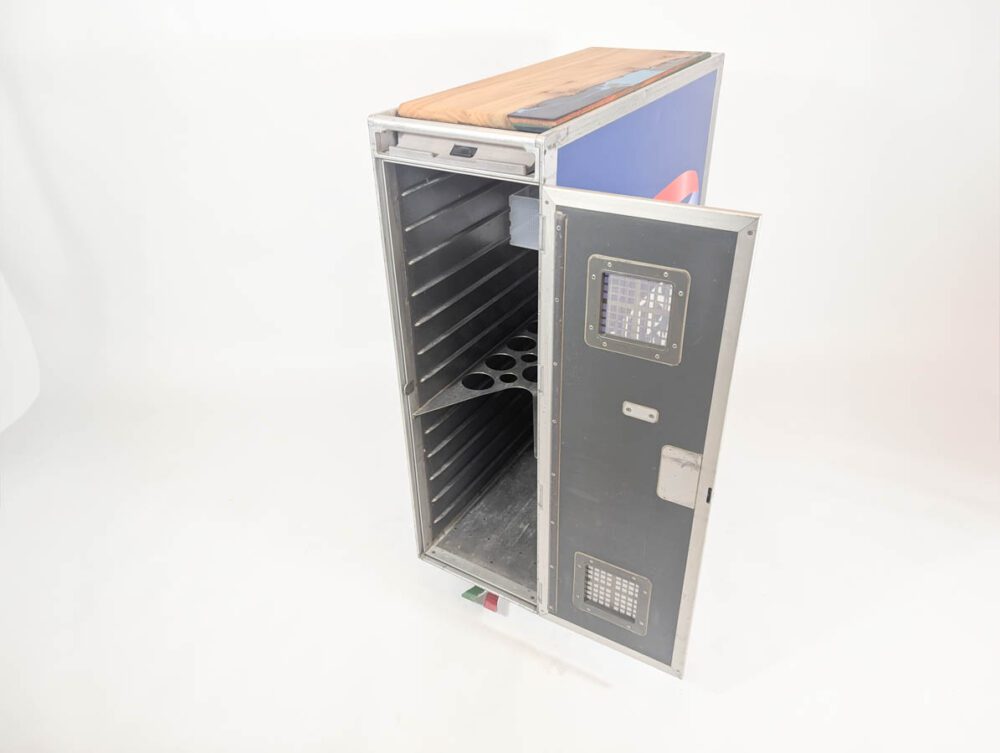 BA and Concorde Hostess Galley Cart Trolley Wrapped with Wooden Top - Image 13