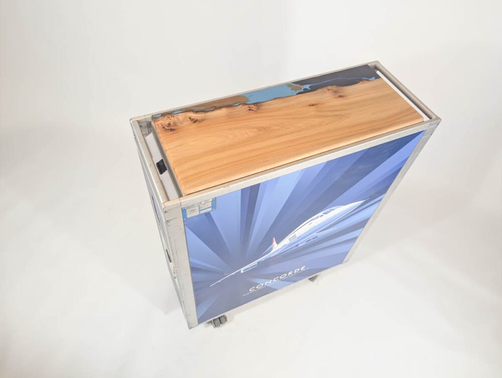 BA and Concorde Hostess Galley Cart Trolley Wrapped with Wooden Top - Image 5