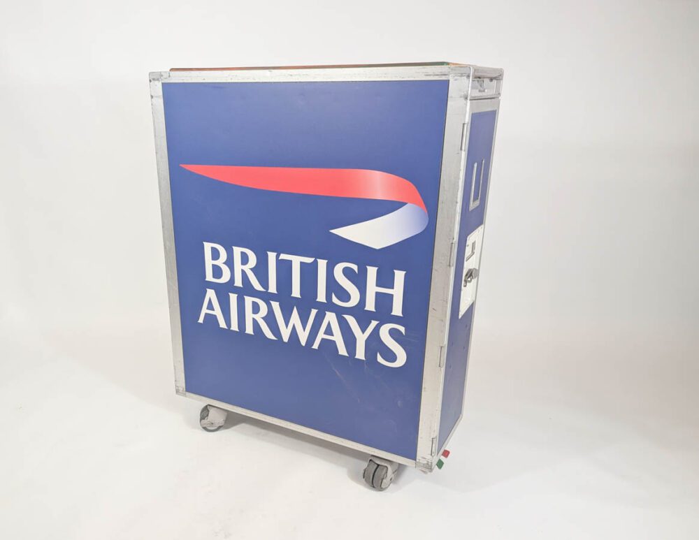 BA and Concorde Hostess Galley Cart Trolley Wrapped with Wooden Top - Image 9