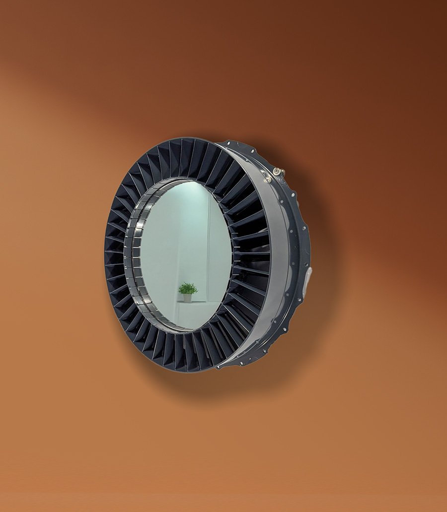 Adour Blade Ring Mirror — Powder-Coated RAF Provenance Grey