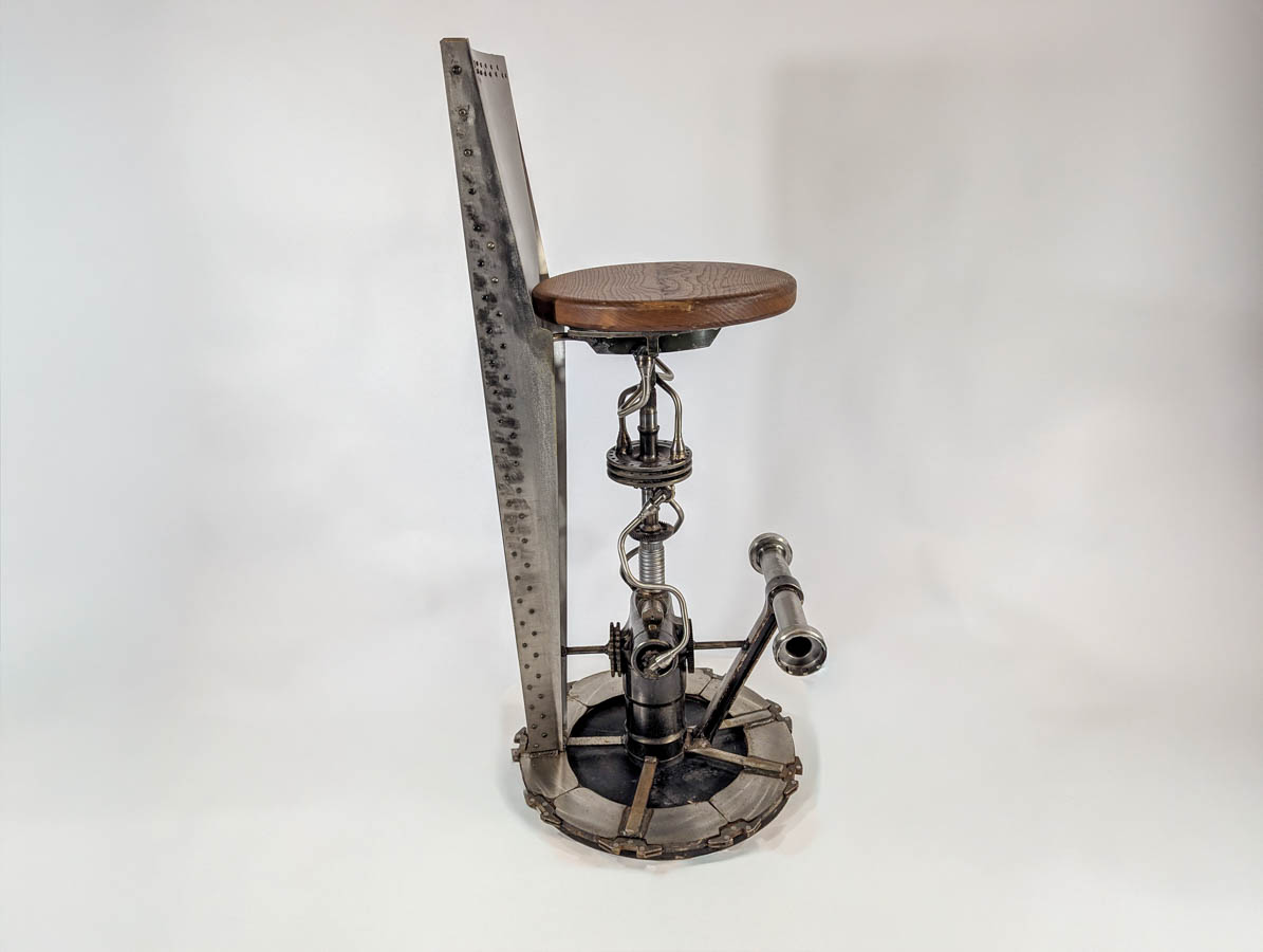 A310 Backed Stool — Elm & Aerospace Provenance - Image 8