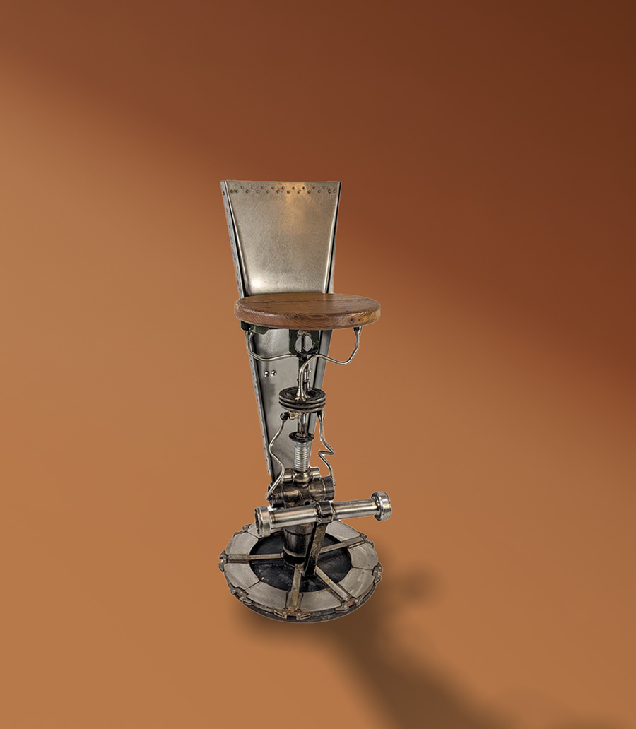 A310 Backed Stool — Elm & Aerospace Provenance