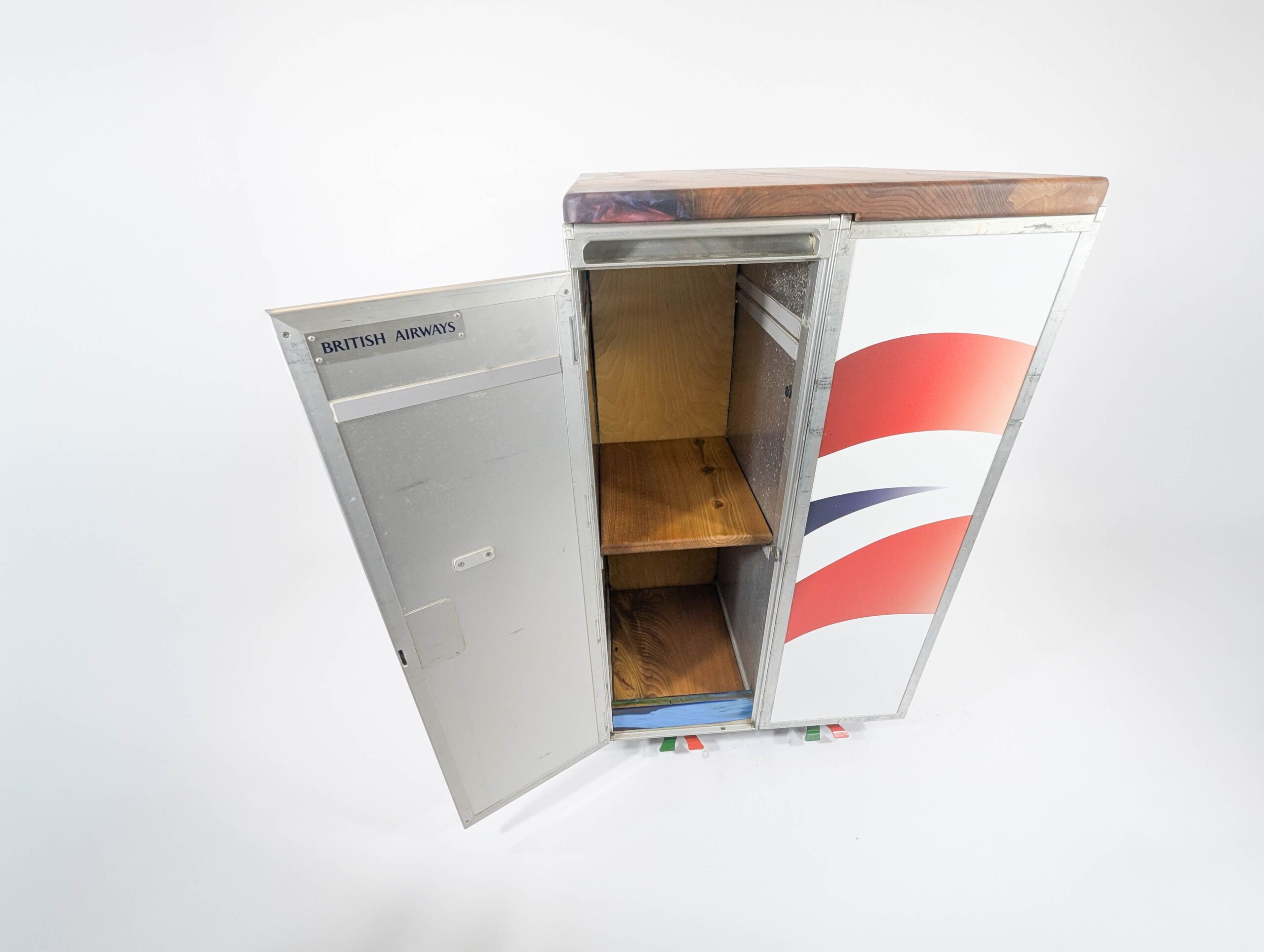 BA Kitchen Island Galley Cart Trolley Bar Wrapped With Wooden Top - Image 9