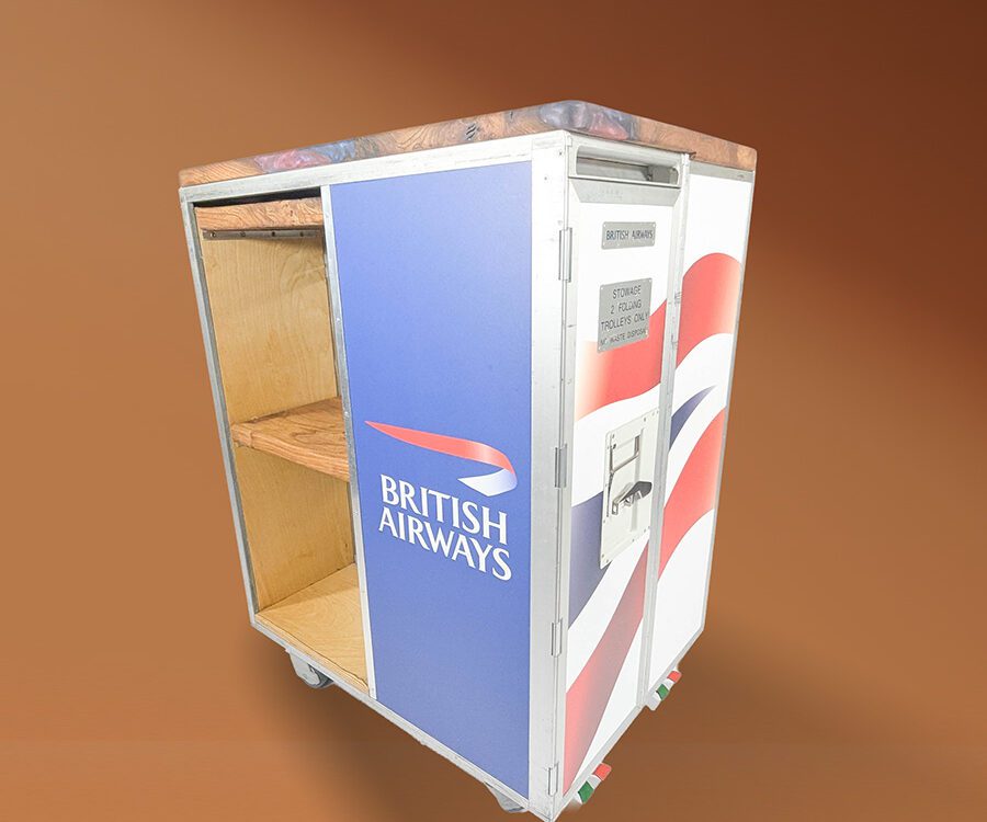 BA Kitchen Island Galley Cart Trolley Bar Wrapped With Wooden Top