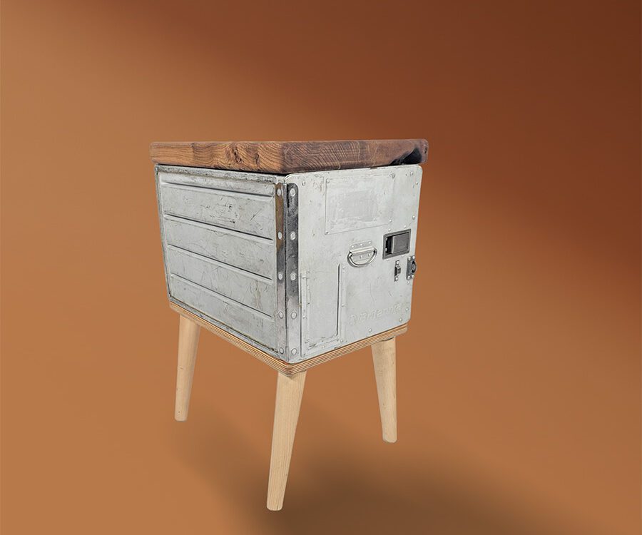 Britannia Galley Box Side Table With Wooden Legs